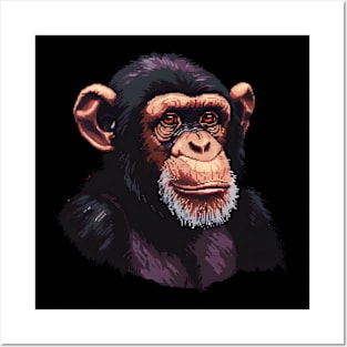 Pixel Chimpanzee Posters and Art